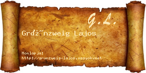 Grünzweig Lajos névjegykártya
